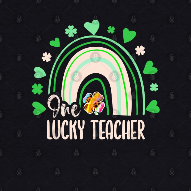 Leopard Tie Dye Rainbow Happy St Patricks Day One Lucky Teacher Shamrock by wonderws